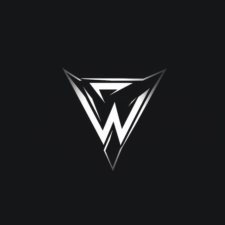 Foto un logotipo en blanco y negro con un triángulo en la parte superior ai generativa