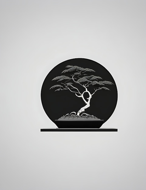 Logotipo de bonsai de jade minimalista