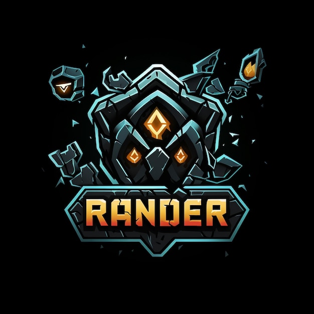 Logotipo brincalhão e caprichoso para a marca de jogos rune raider