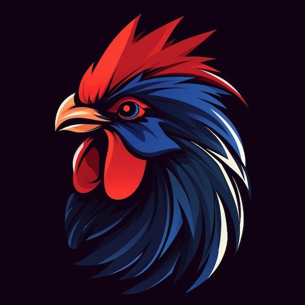 Foto el logotipo de la cabeza del gallo con fondo aislado