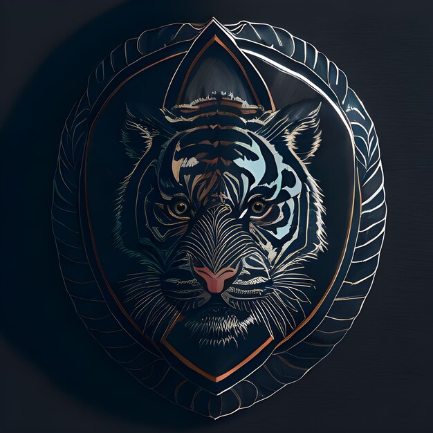 Foto el logotipo de la cabeza de tigre