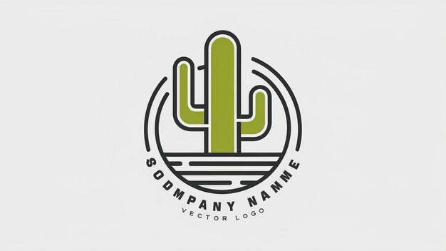 un logotipo de cactus verde con un cactus green en el centro