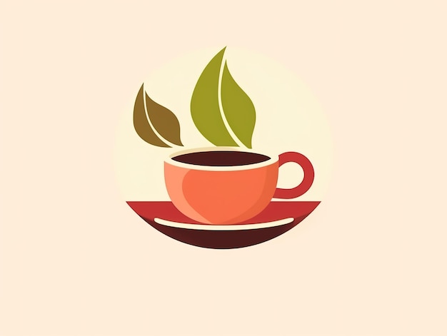 Foto logotipo de café o té saludable