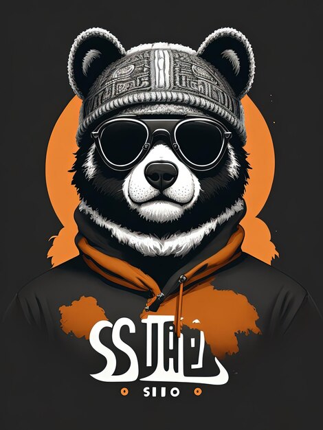 Foto el logotipo de cafe oso bear con gafas