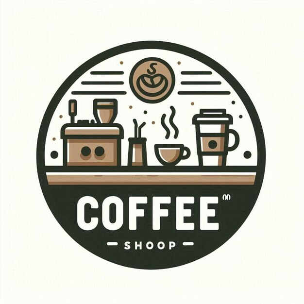 Foto un logotipo para una cafetería está en un fondo blanco