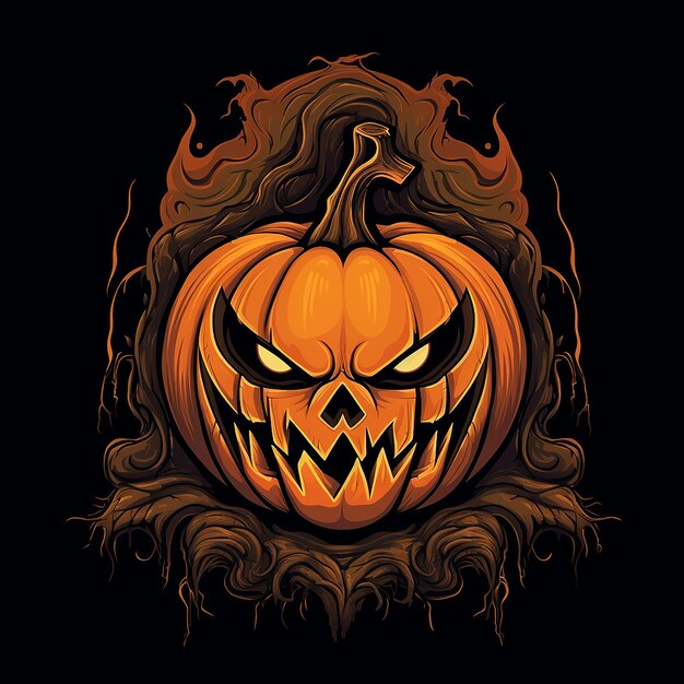 Foto el logotipo de la calabaza de halloween de miedo y diversión