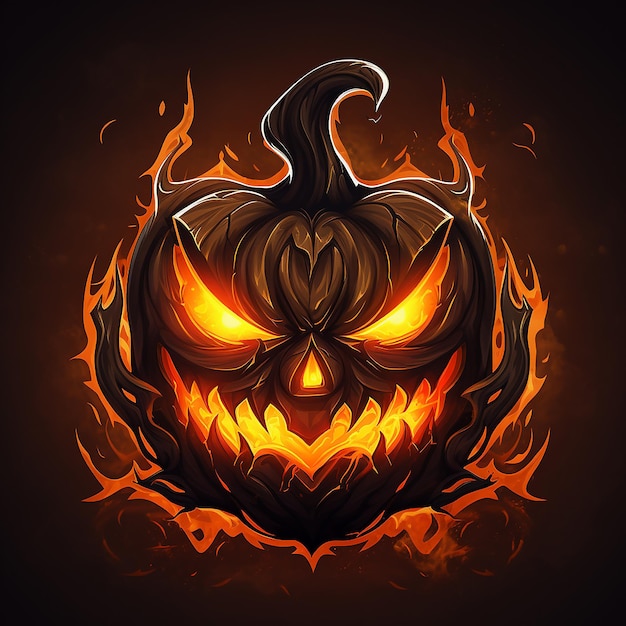 Foto el logotipo de la calabaza de halloween de miedo y diversión