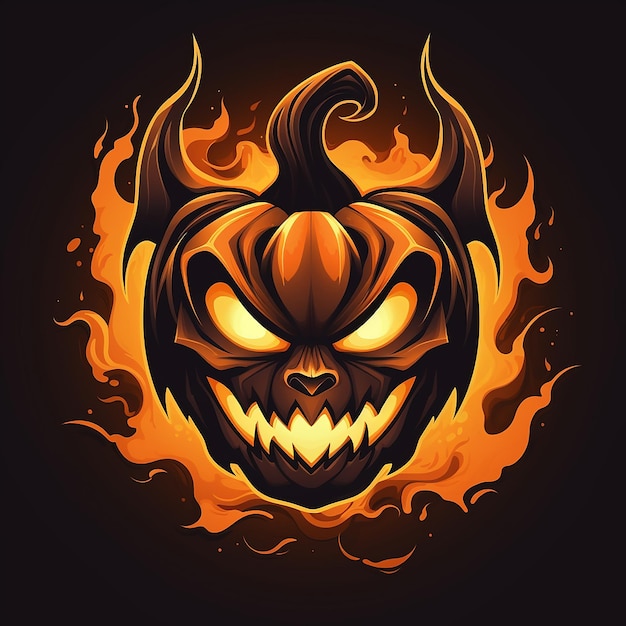 Foto el logotipo de la calabaza de halloween de miedo y diversión