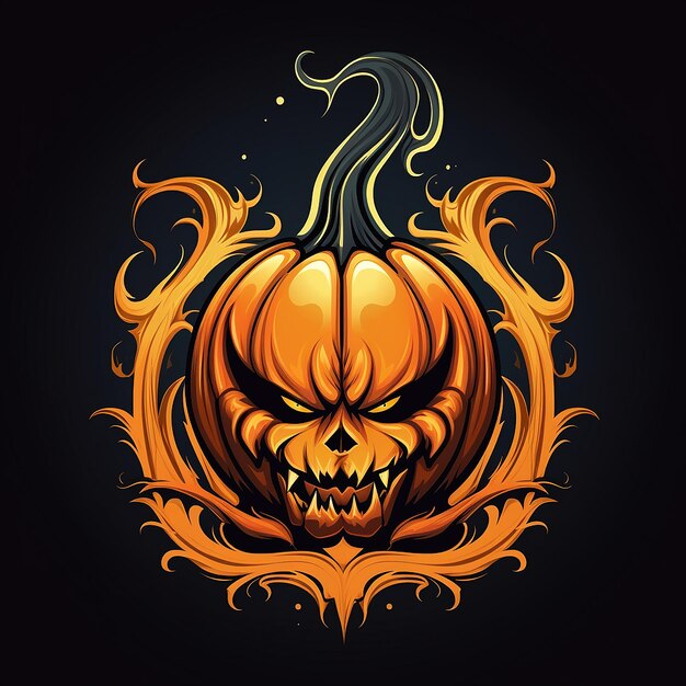 Foto el logotipo de la calabaza de halloween de miedo y diversión