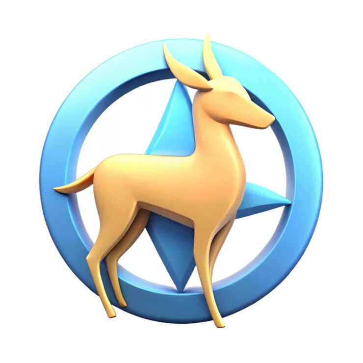 Foto un logotipo para un canguro con un círculo azul en él