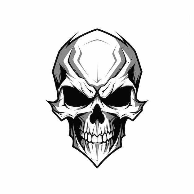 El logotipo de la carpintería de calabaza del cráneo vector animado del dibujo de la mano explotó el cráneo