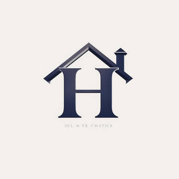 Logotipo de la casa en forma de H Simplicidad elegante en un lienzo blanco