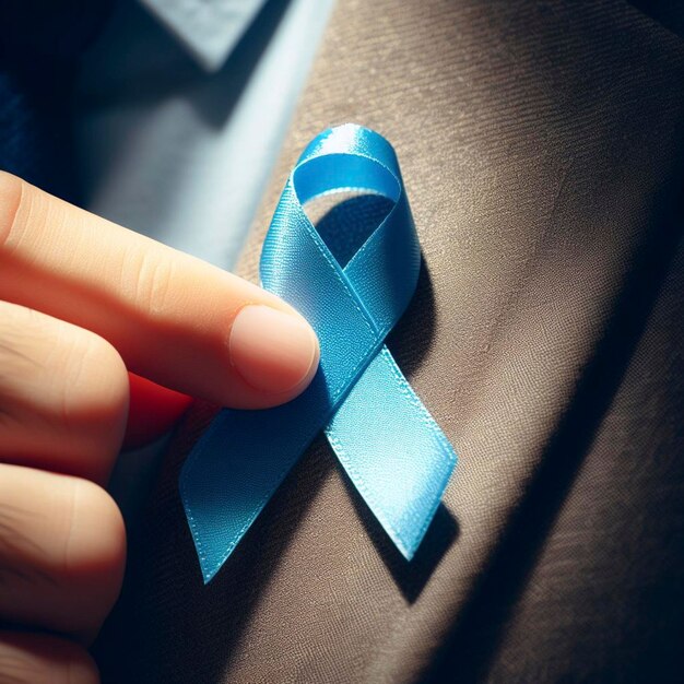 El logotipo de la cinta azul es el cáncer de próstata.