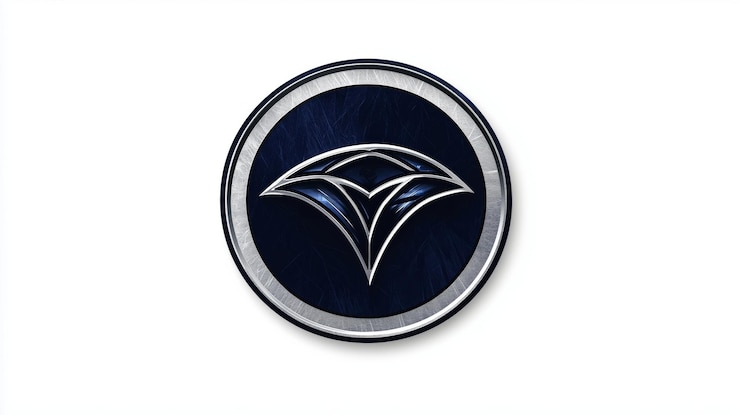 Foto logotipo circular elegante con diseño metálico abstracto y elegancia