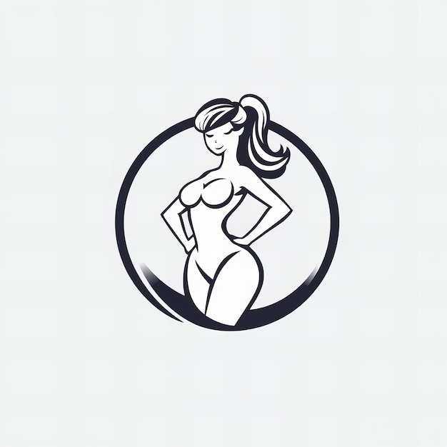 Logotipo circular con una figura femenina que simboliza la aptitud y el empoderamiento