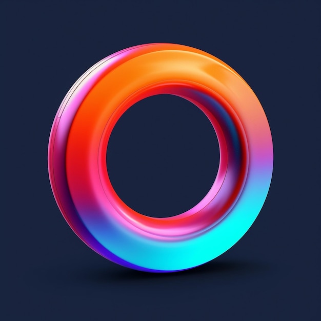 Un logotipo circular giratorio diseño plano y color degradado diseño muy simple en fondo sólido