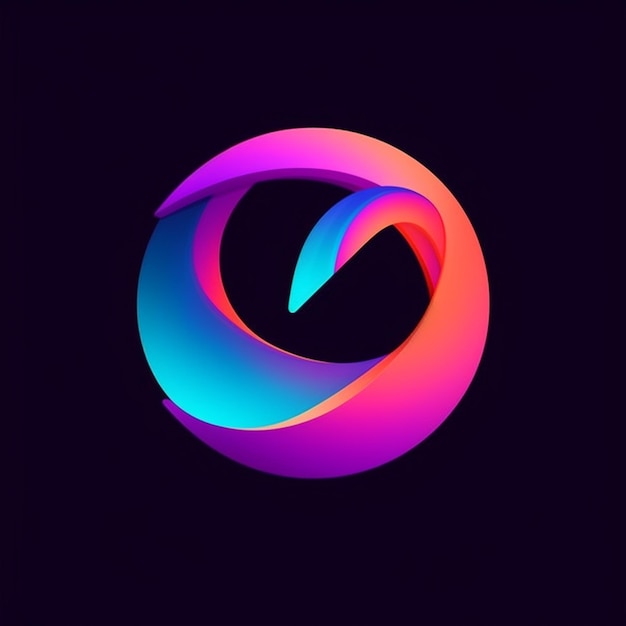 Foto un logotipo circular, plano y muy simple, diseño múltiple degradado sobre fondo colorido