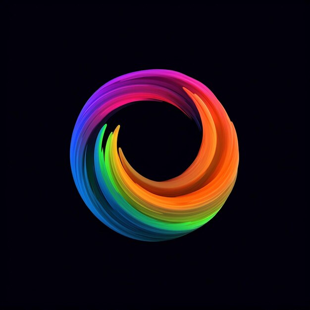 Foto un logotipo circular plano y muy simple con gradiente de diseño múltiple sobre un fondo colorido