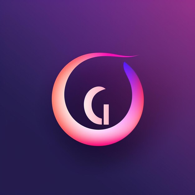 Foto un logotipo circular plano y muy simple con gradiente de diseño múltiple sobre un fondo colorido