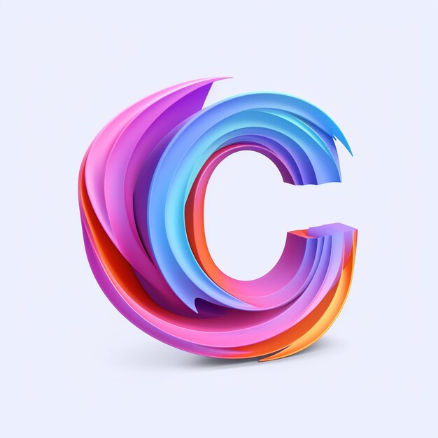 Un logotipo circular plano y muy simple con gradiente de diseño múltiple sobre un fondo colorido