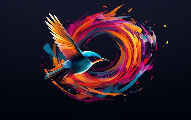 Logotipo del círculo abstracto de las aves de color