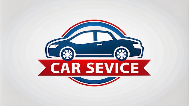 un logotipo de coche azul que dice servicio de coche en él