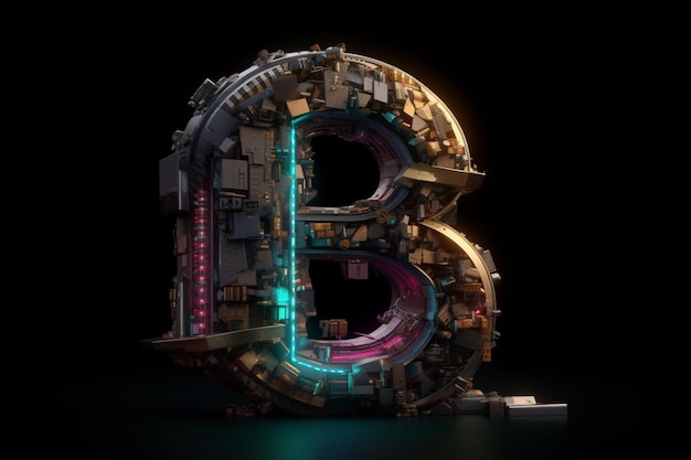 Logotipo de colores claros de la letra A cyberpunk