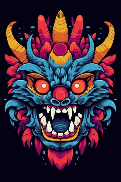Logotipo colorido abstrato do monstro