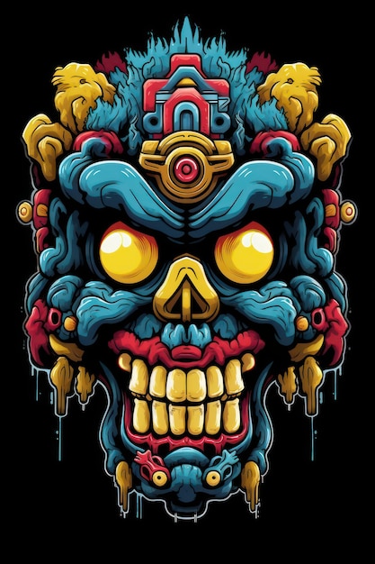 Logotipo colorido abstrato do monstro
