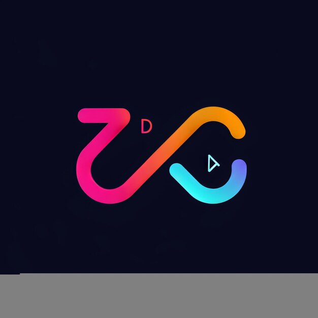 Un logotipo colorido con un botón de reproducción