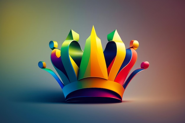 Logotipo colorido brillante de la corona real - Ilustración fotográfica llamativa para el lujo y la majestuosidad - AI gener