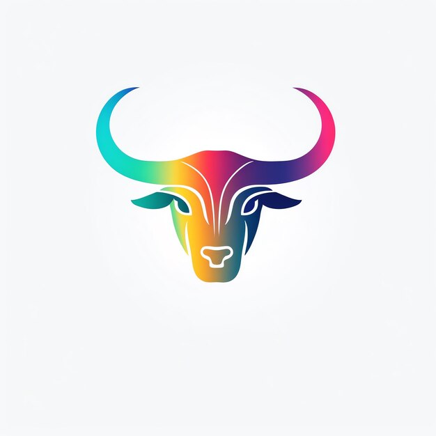 un logotipo colorido con una cabeza de toro