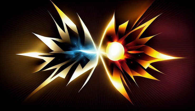 Foto un logotipo colorido y colorido para el juego fuego y hielo.