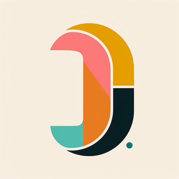 Foto un logotipo colorido y colorido con la letra j en el medio