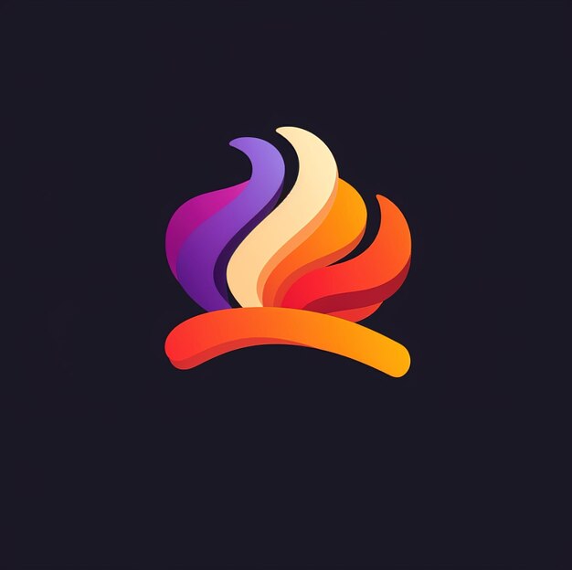 un logotipo colorido con un diseño colorido en él