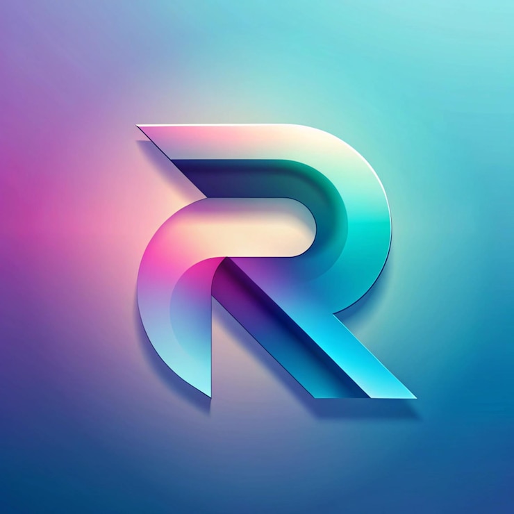 Foto un logotipo colorido con la letra r en él