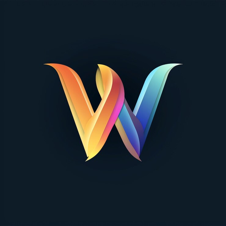 Foto un logotipo colorido con la letra w en él