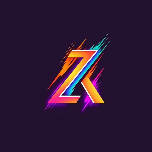 un logotipo colorido de la letra z con una ai generativa de fondo oscuro