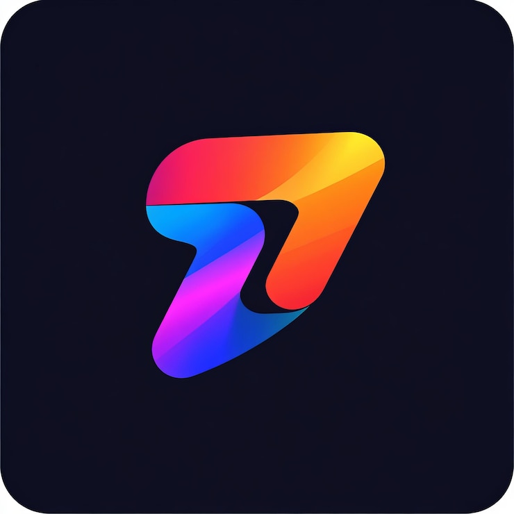 Foto un logotipo colorido con una línea colorida en él
