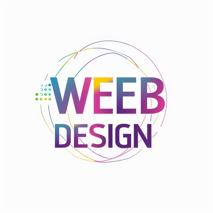 Foto un logotipo colorido con la palabra diseño web en él
