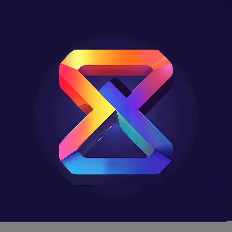 Foto un logotipo colorido sobre un fondo oscuro