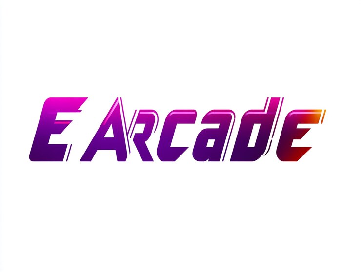 Foto un logotipo para una compañía de guitarras 3d con letras púrpuras y moradas