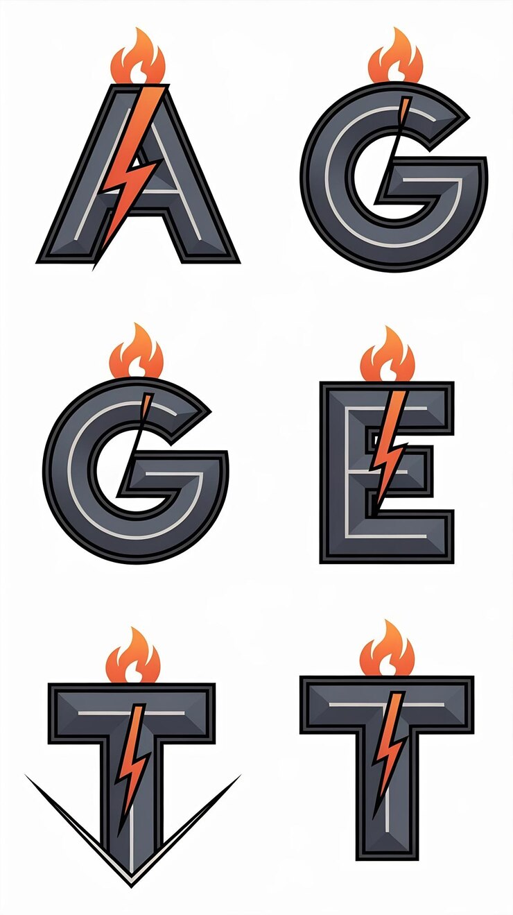 Foto un logotipo de la compañía de letras señala el diseño vectorial del conjunto