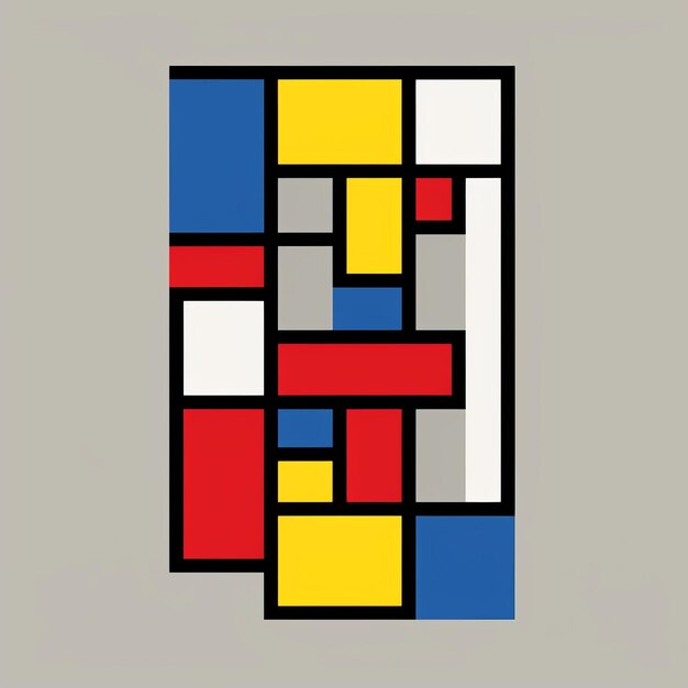 Logotipo compassivo da Pilsner alemã com cores vibrantes inspiradas em Mondrian