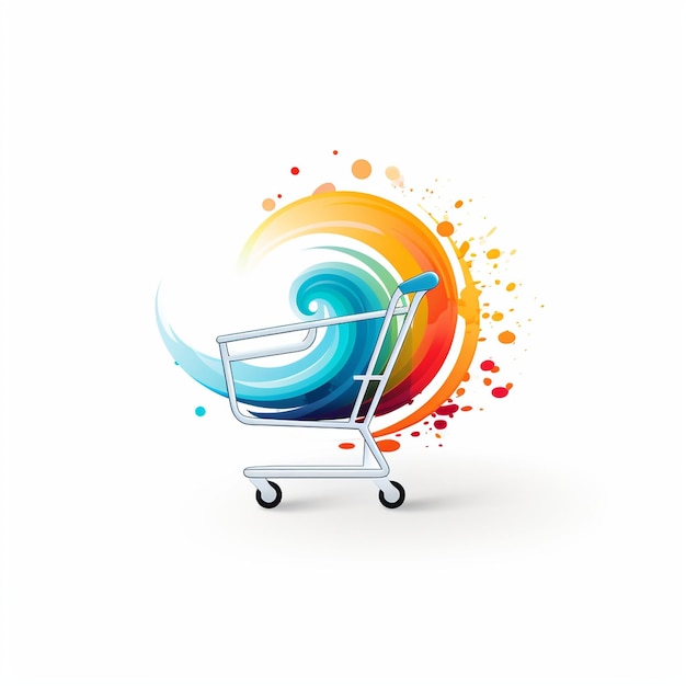 Foto logotipo de compras con fondo blanco