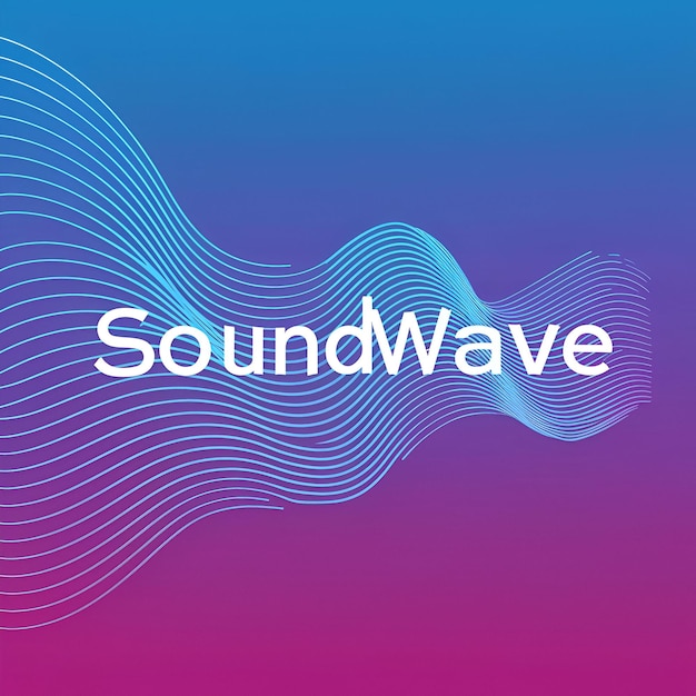 Logotipo de concepto abstracto ondulado para una transmisión de música