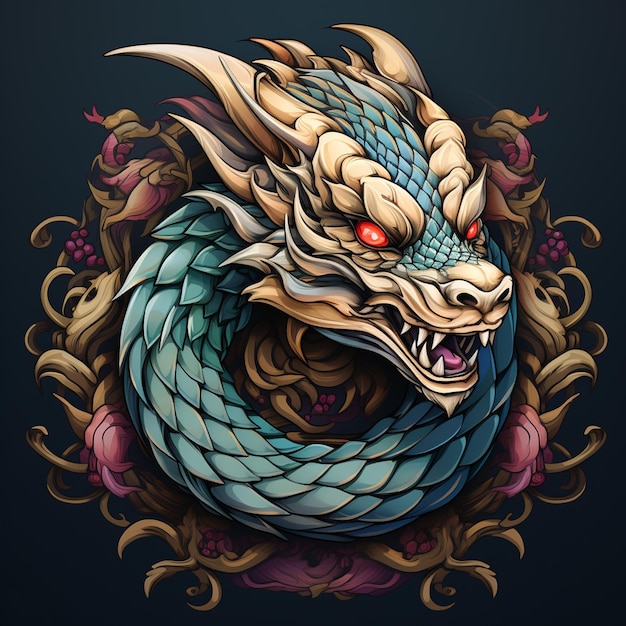 logotipo del concepto de la serpiente dragón