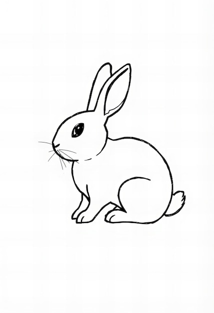 Logotipo de conejo en estilo de arte de líneas simples