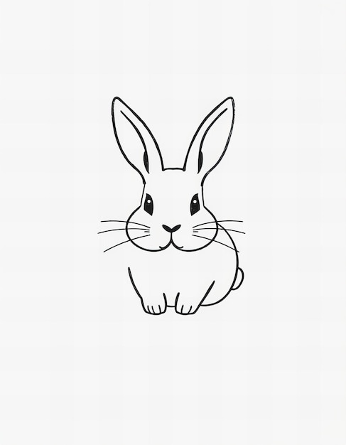Logotipo de conejo en estilo de arte de líneas simples