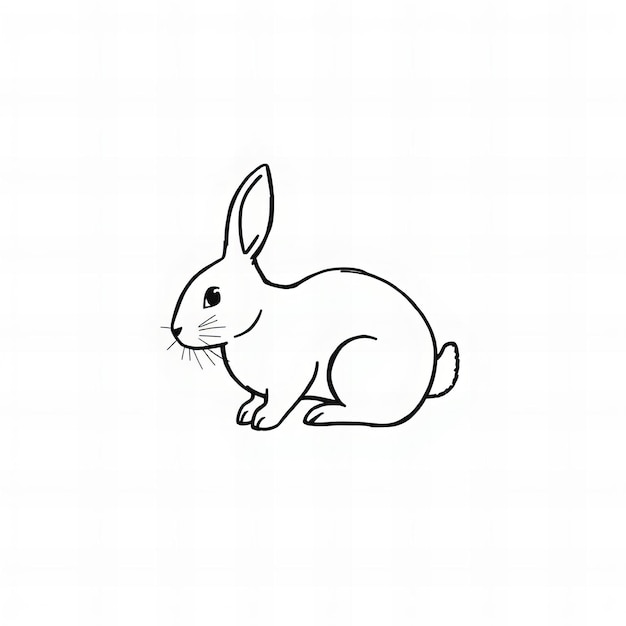 Logotipo de conejo en estilo de arte de líneas simples